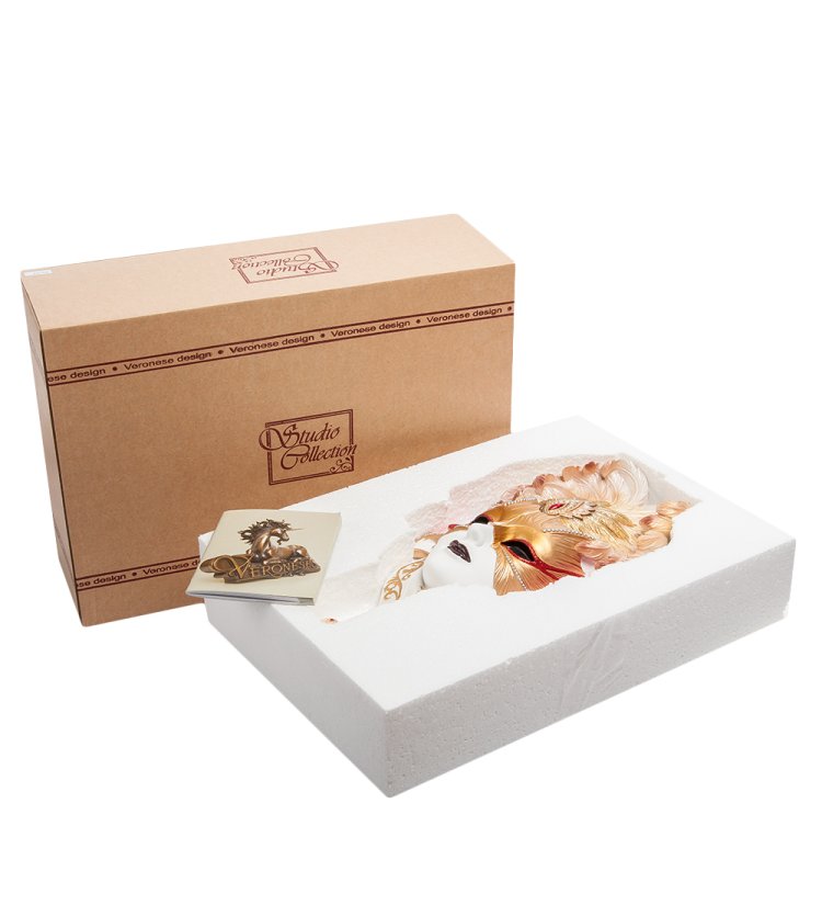 Венецианская маска Медно-Рубиновая Сова Veronese WS-314, упаковочный вид