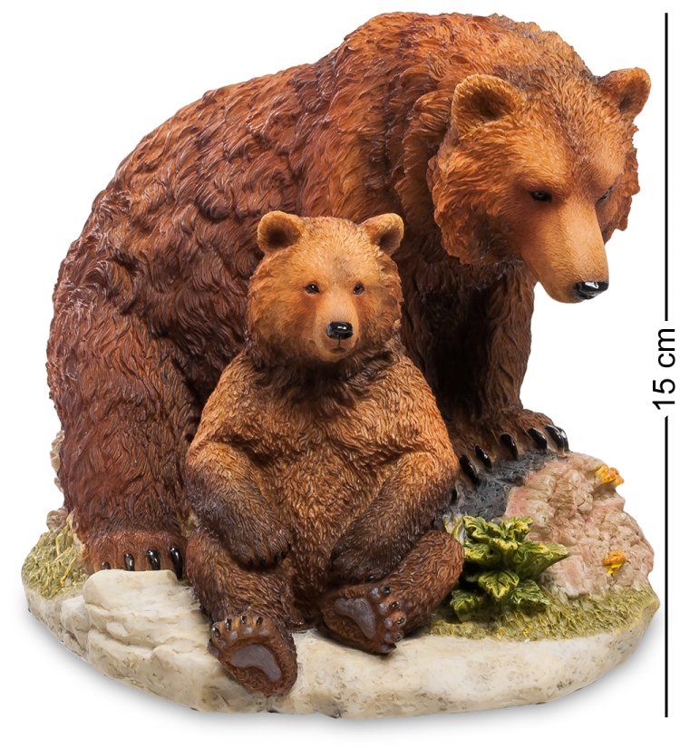 Статуэтка Бурый медведь с детенышем Veronese WS-776