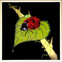 Картина Божья Коровка c кристаллами Swarovski