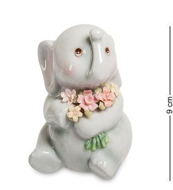 Статуэтка из керамики Слоненок с букетом