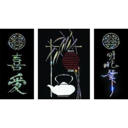 Картина Чайный домик (триптих) c кристаллами Swarovski