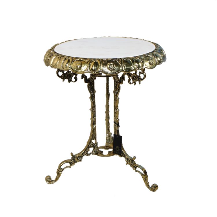 Столик из бронзы Мраморное Золото с мраморной столешницей Bello De Bronze BP-50205-D
