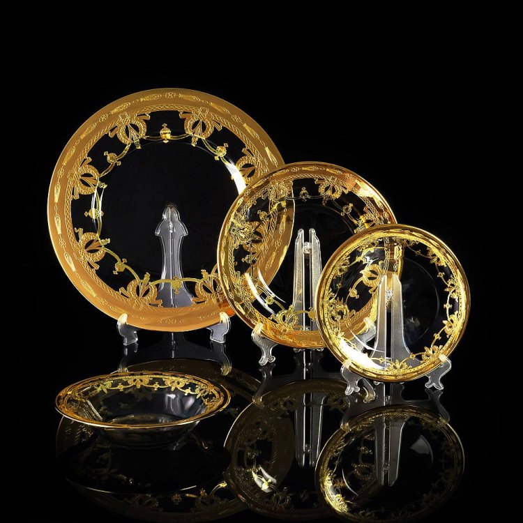 Набор из 4-х тарелок из хрусталя Dinastia Migliori De Luxe 25662