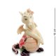 Статуэтка из фарфора Дракон Девочка с цветком на лапке Pavone JP-41/10