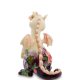 Статуэтка из фарфора Дракон Девочка с цветком на лапке Pavone JP-41/10, оборотная сторона