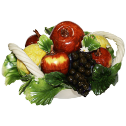 Фарфоровая статуэтка Декоративная корзина с ручками Набор Фруктов