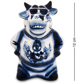 Статуэтка Бык Символ 2021 года - Голубая гжель