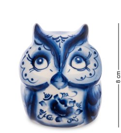 Статуэтка Сова Голубая гжель