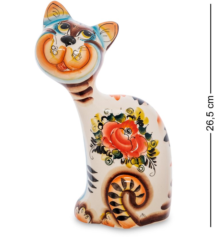 Фигурка Кот Геoргий Цветная гжель ГЛ-163