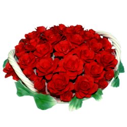 Красные розы статуэтка из фарфора