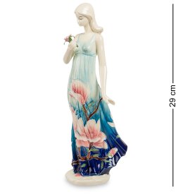 Статуэтка из фарфора Девушка в платье с лотосом