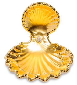 Статуэтка Золотая ракушка с кристаллом Сваровски