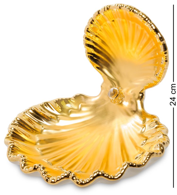 Статуэтка Золотая ракушка с кристаллом Сваровски Ahura, фотография сбоку
