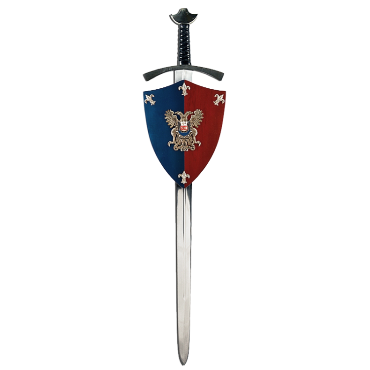 Щит геральдический малый Двуглавый Орел Art Gladius AG-884, вариант размещения на мече