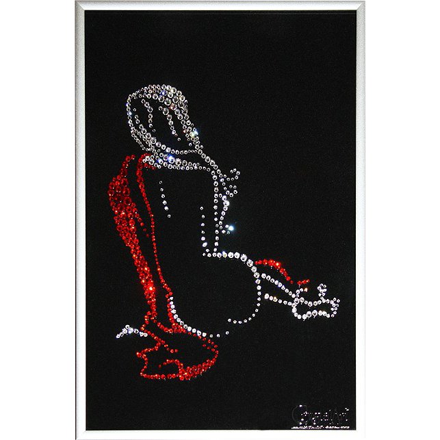 Картина Женский силуэт (Цвет любви) c кристаллами Swarovski