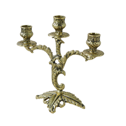 Канделябр на 3 свечи Флор, золотой
