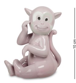 Статуэтка из фарфора Обезьянка Розовая