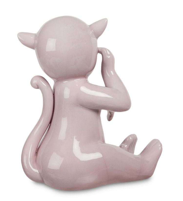 Статуэтка из фарфора Обезьянка Розовая Pavone JP-81/11, фотография со спины