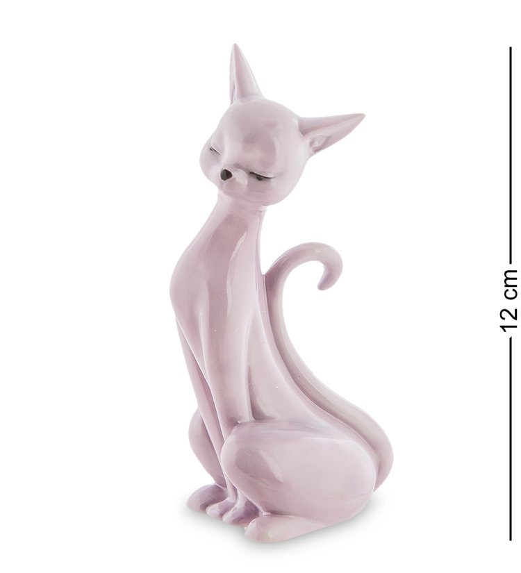 Статуэтка из фарфора Розовая кошечка сидит Pavone JP-31/29