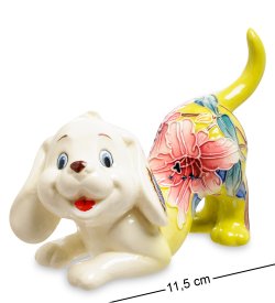 Статуэтка из фарфора Веселая собачка с поднятым хвостиком