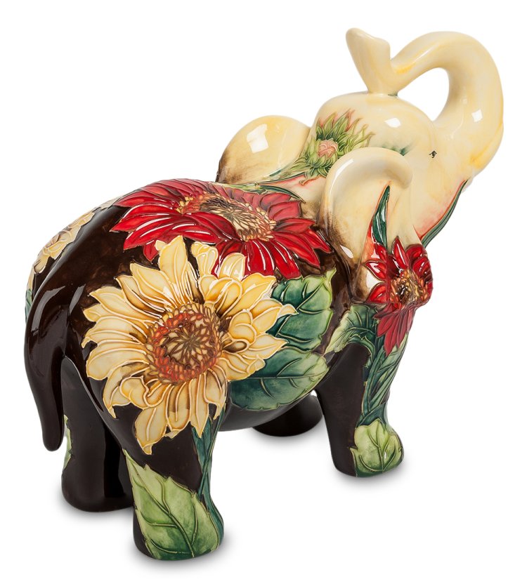 Копилка из фарфора Слон в подсолнухах Pavone JP-158/ 8, вид сзади