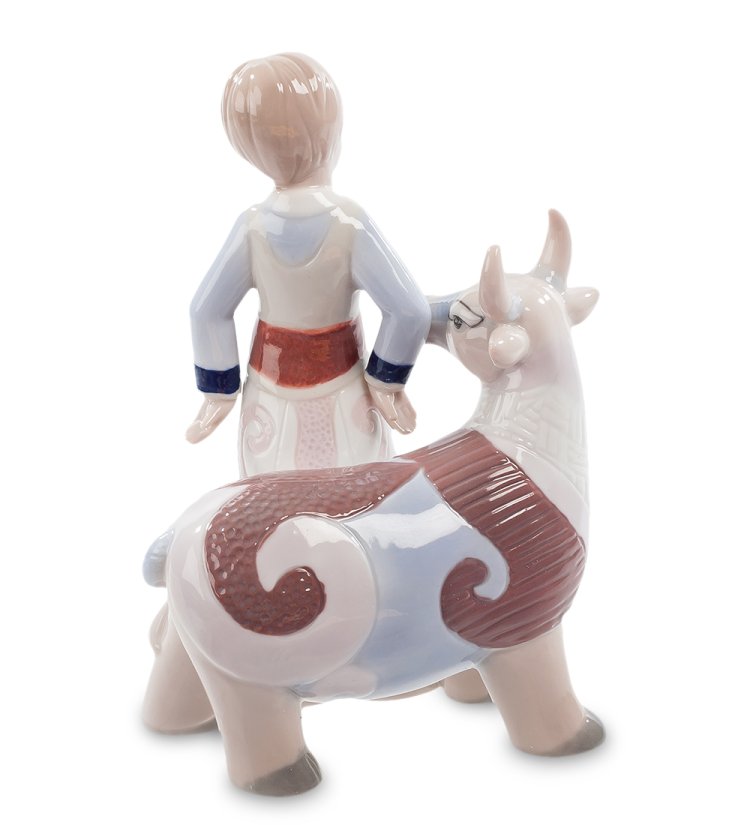 Фигурка из фарфора Знак зодиака Телец Pavone JP-25/ 5, фотография со спины