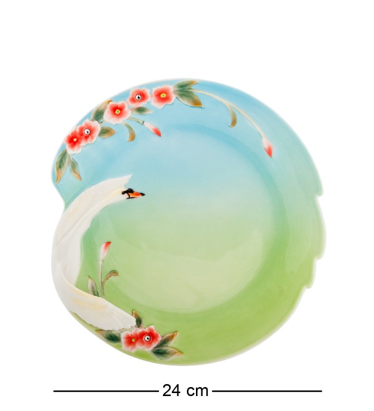 Блюдо из фарфора Лебеди, диаметр 24 см Pavone FM-76/ 5