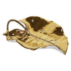 Блюдо в форме листа со стразами Swarovski