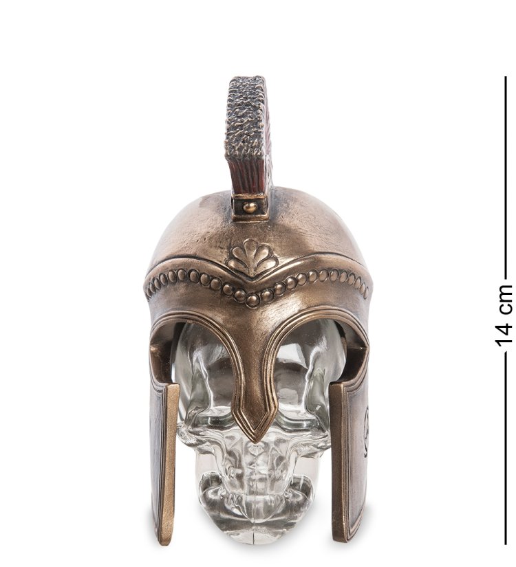 Флакон Спартанский шлем на стеклянном черепе Veronese WS-1027, портретный вид