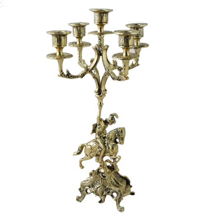 Канделябр Дон Луиш на 5 свечей золотой Bello De Bronze BP-14068