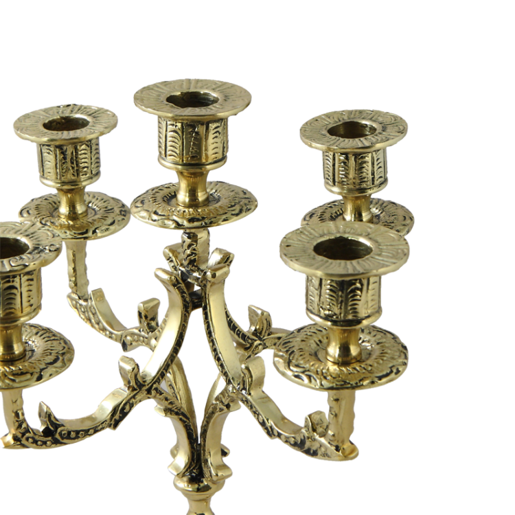 Канделябр Дон Луиш на 5 свечей золотой Bello De Bronze BP-14068, вид подсвечников