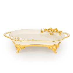 Поднос с ручками на ножках из керамики коллекция Emozioni