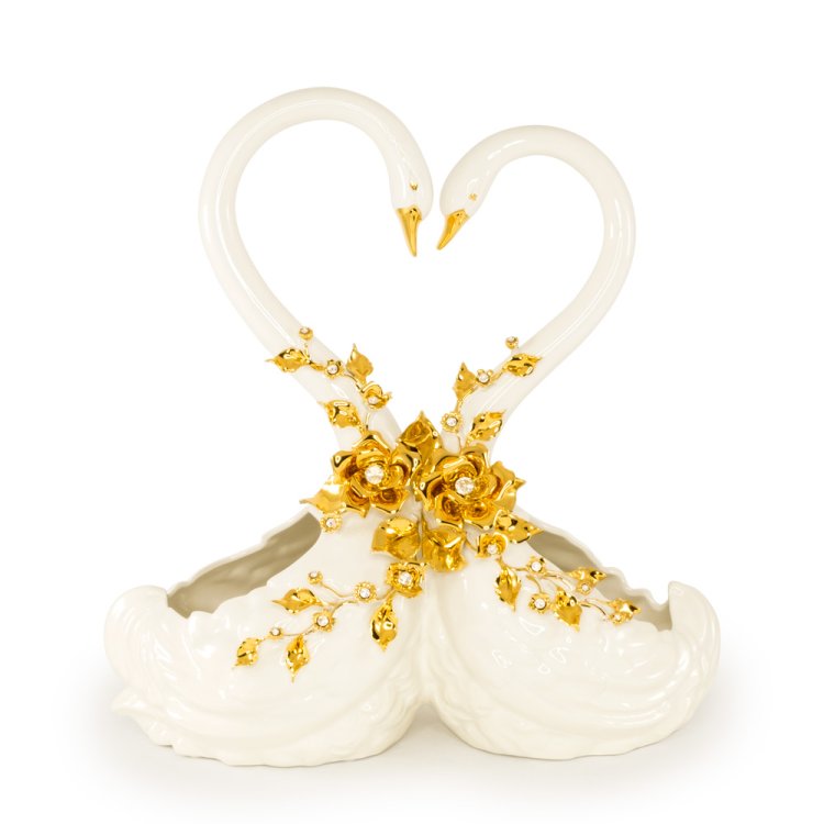 Ваза в форме двух лебедей со Swarovski коллекция Giardino Migliore De Luxe 26430