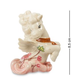 Статуэтка из фарфора Лошадка-ангелочек с цветами