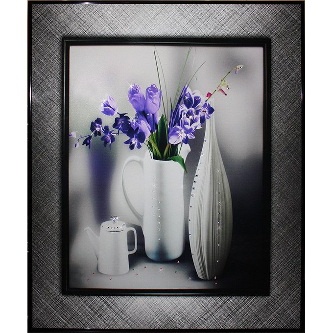 Картина Натюрморт Колокольчики c кристаллами Swarovski, без стекла