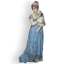 Статуэтка из фарфора Маленькая леди с кошкой