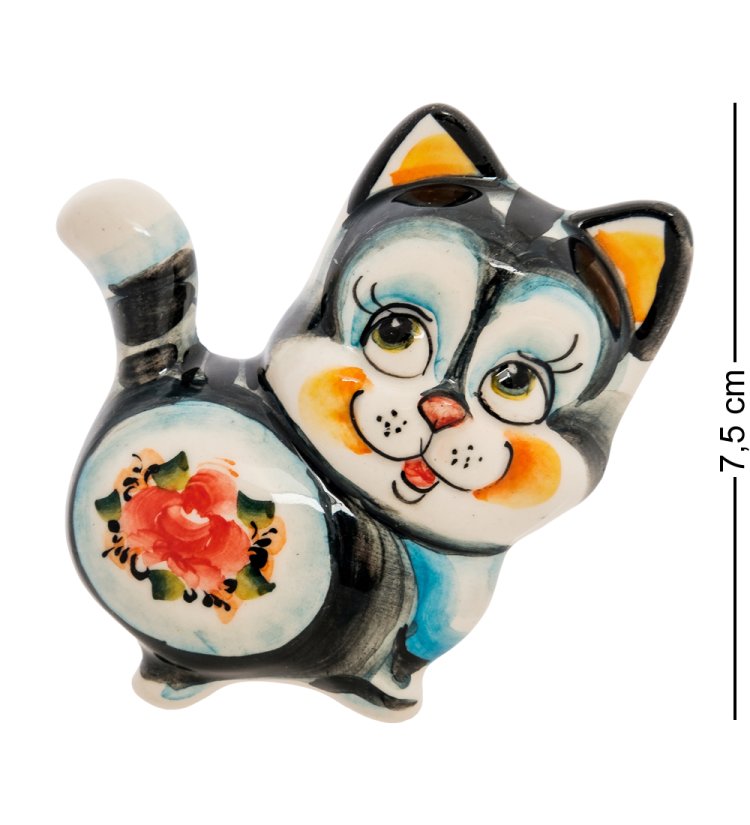 Магнит Кот Фантик Цветная гжель ГЛ-525