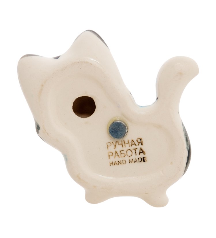 Магнит Кот Фантик Цветная гжель ГЛ-525, фотография со спины