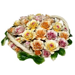 Разноцветные розы статуэтка из фарфора