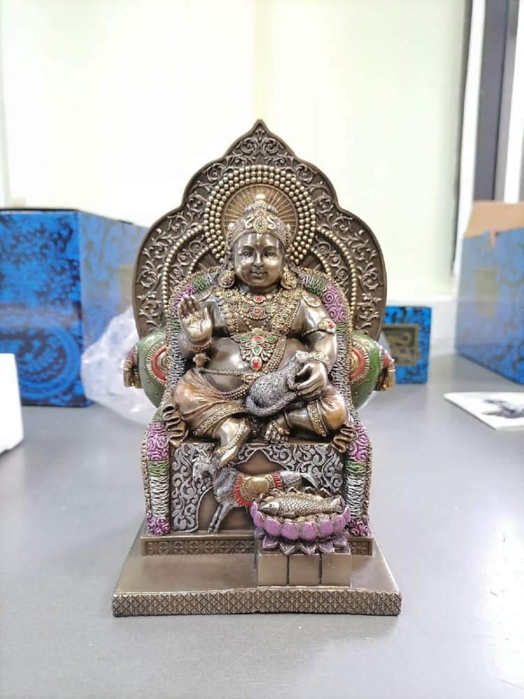 Статуэтка Кубера - индусский бог богатства Veronese WS-1113, фото со склада портретный вид