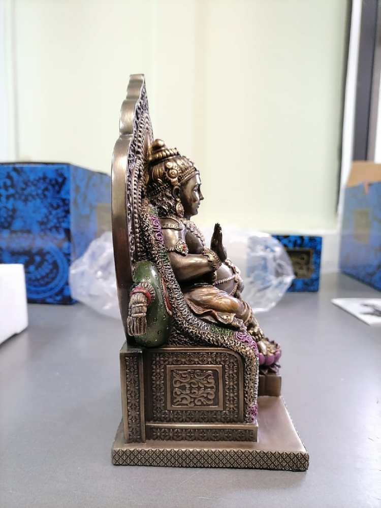 Статуэтка Кубера - индусский бог богатства Veronese WS-1113, фото со склада вид профиль