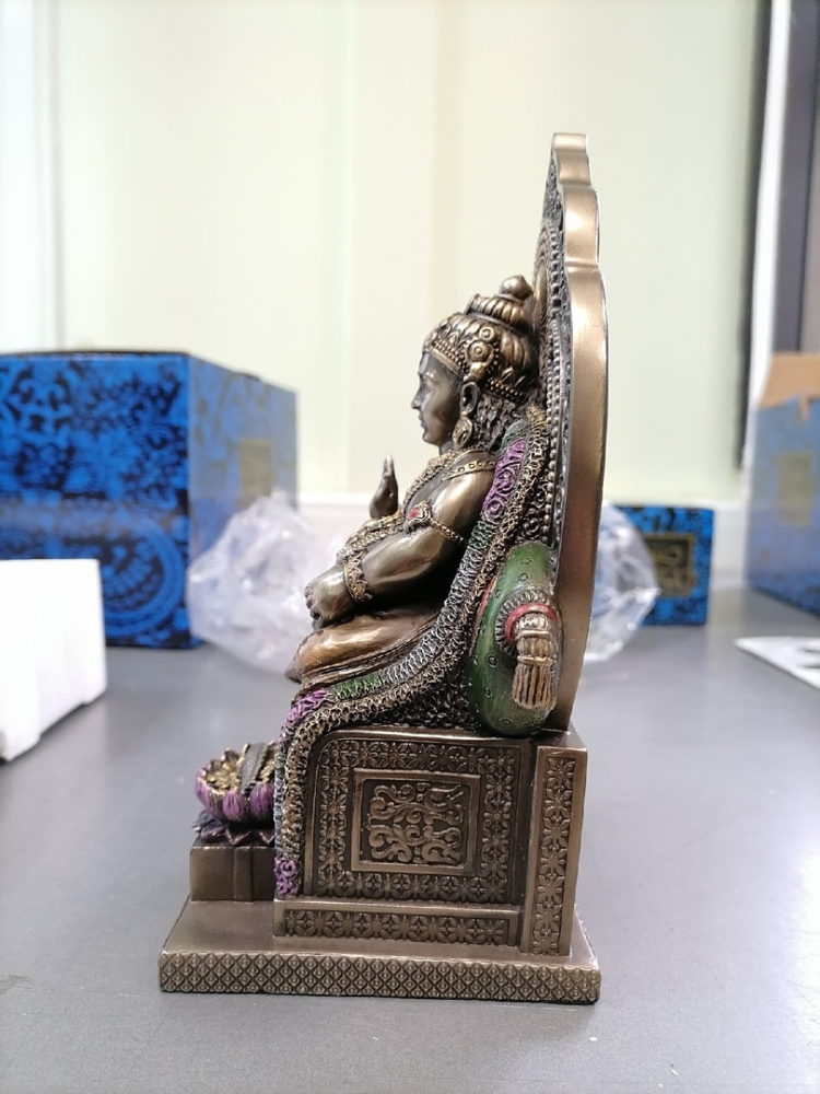 Статуэтка Кубера - индусский бог богатства Veronese WS-1113, фото со склада вид со стороны