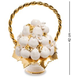 Статуэтка Корзина с яблоками из керамики