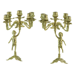 Комплект из двух канделябров на 5 свечей Амур