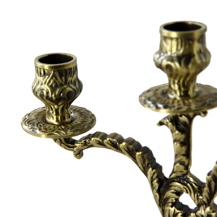 Канделябр на 3 свечи Флор, цвет антик Bello De Bronze BP-14041-A, фотография рожков подсвечника