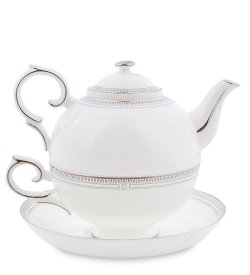 Чайная пара с чайником из фарфора Венецианская Классика