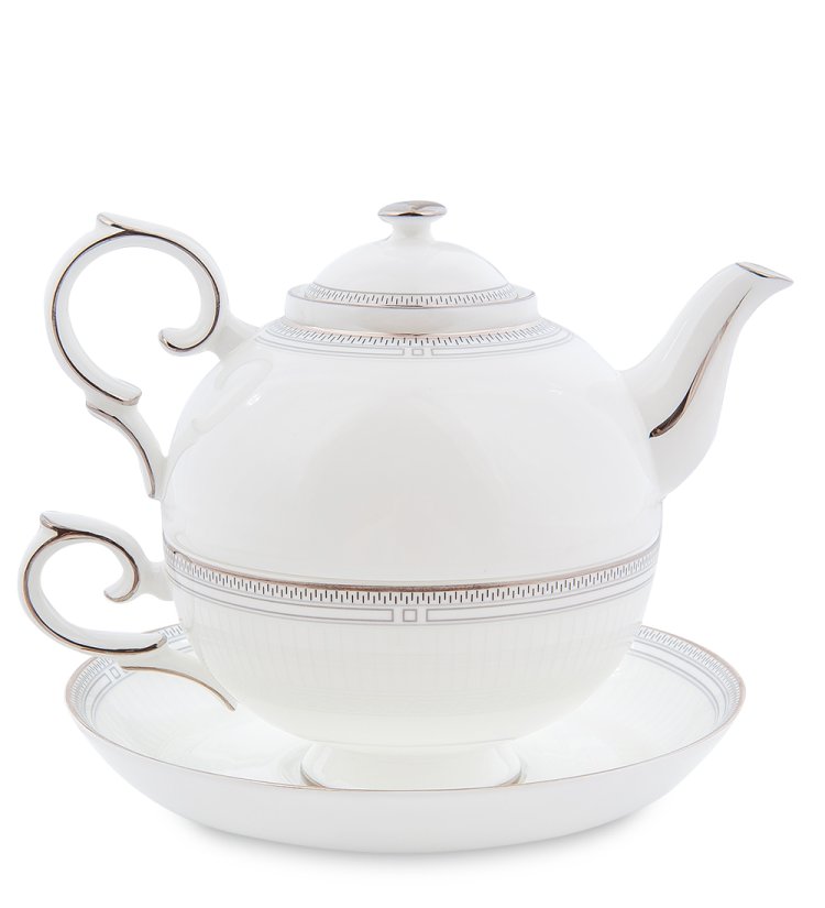 Чайная пара с чайником из фарфора Венецианская Классика Pavone JK-110