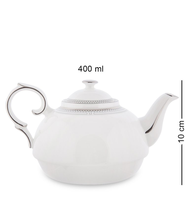 Чайная пара с чайником из фарфора Венецианская Классика Pavone JK-110, фотография чайника