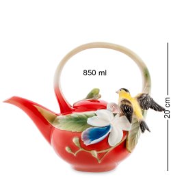 Заварочный чайник из фарфора Иволга и Орхидея