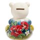 Копилка из фарфора Мишка с красным цветком Pavone JP-158/10, вид сзади
